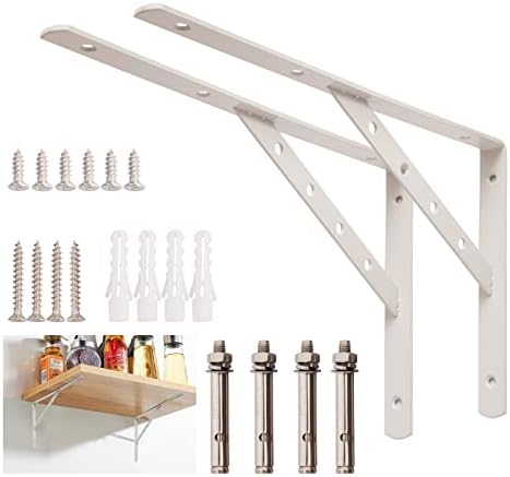 Shelf Brackets 14 Inch, Heavy Duty 90 Degree Floating Wall Shelves Brackets Triangle Shelf Brackets, Solid Stainless Ste