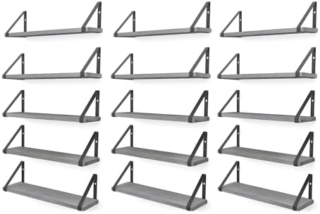 Wallniture Ponza 17'' x 4.5'' Floating Wall Shelf Bathroom, Small Wood Book Shelves for Wall Storage, Wall Mounted Shelf