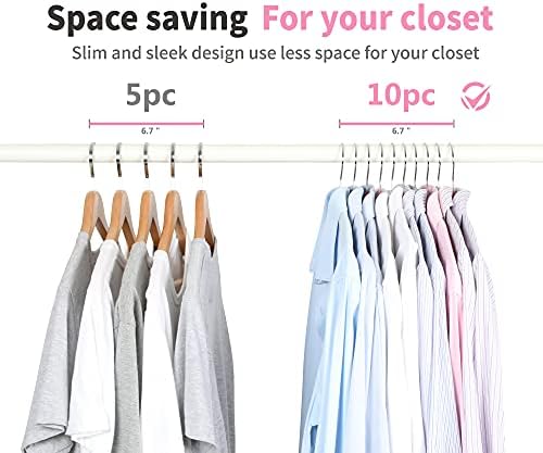 TOPIA HANGER Non Slip Hanger 20 Pack, Metal Clothes Hangers Space Saving, Heavy Duty Rubber Coated Wire Hanger for Coat, Shirt, Dress, Pants-Pink, CT12P