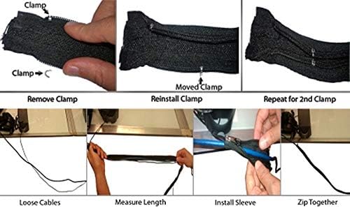 Electriduct 1.25" Zipper Sleeve Braided Wrap Flexible Cable Management Wire Cover Cord Organizer - 10 Feet - Black