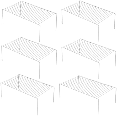 iPEGTOP Set of 6 Large (15.7 x 9.4 Inch) Kitchen Cabinet Organizer Shelf, Wire Freezer Storage Shelves Rack, Rustproof S
