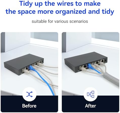 Cable Management, 16FT Wire Management Computer Cord Desk Organizer Protectors from Pets No Chew (Grey, 25mm-(1"))