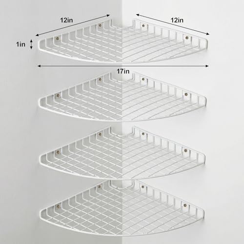 4 Pcs Corner Shelf Organizer, Wall Mount Hanging Corner Shelves