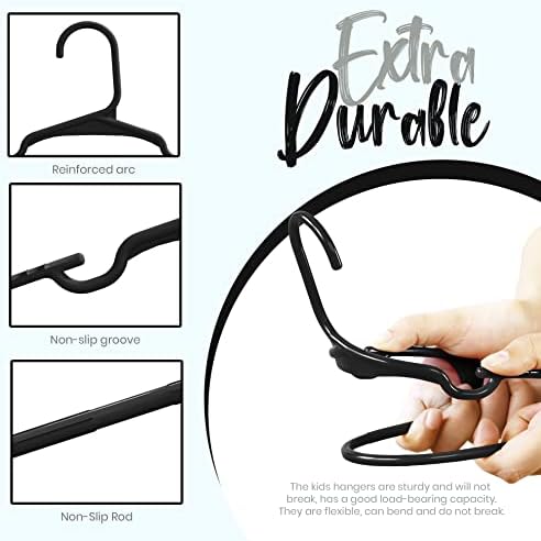 Utopia Home Kids Hangers 20 Pack – 11.5 Inch Baby Closet Hangers Black