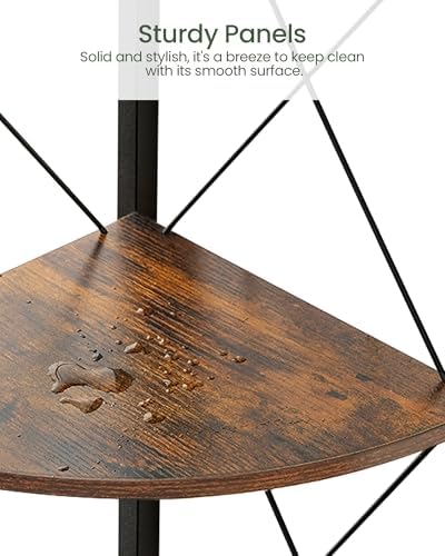 CHOEZON 47.6" Corner Shelf, 4-Tier Industrial Corner Bookshelf, Corner Storage Stand, Corner Bookcase for Bedroom, Livin