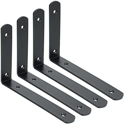 Alise Black Floating Shelf Brackets,Heavy Duty L Bracket,8x5-3/5 Inch,4 Pcs