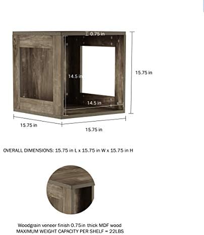 Lavish Home Side Table with Storage - Set of 2 Minimalist Modern Nightstand or End Table with Open Sides - Stackable Mod