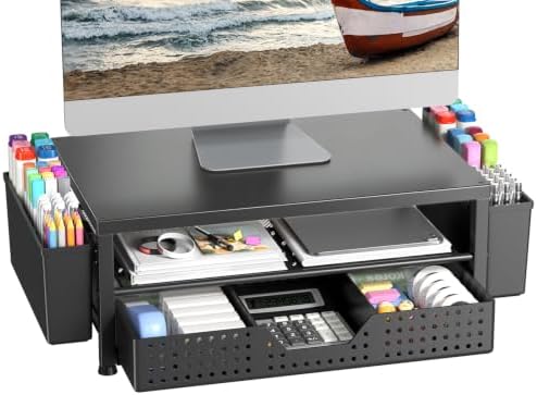 Laptop Stand for Desk, Monitor Stand Riser for Home, Office, Black