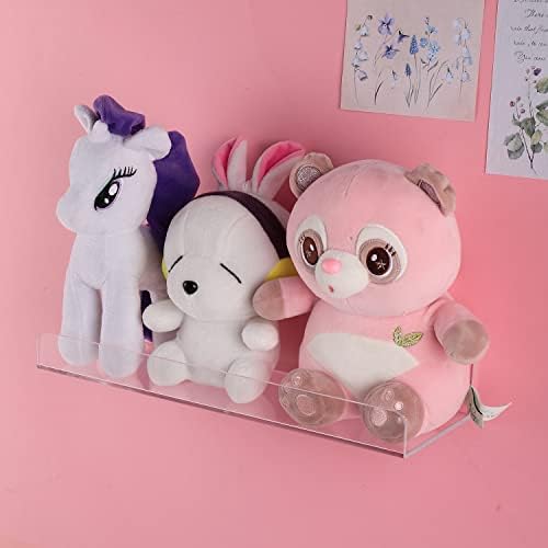 Sooyee 6 Pack Floating Shelves,15 Inch Acrylic Shelves Floating Bookshelf,Funko Pop Display Shelf, Invisible Picture Led