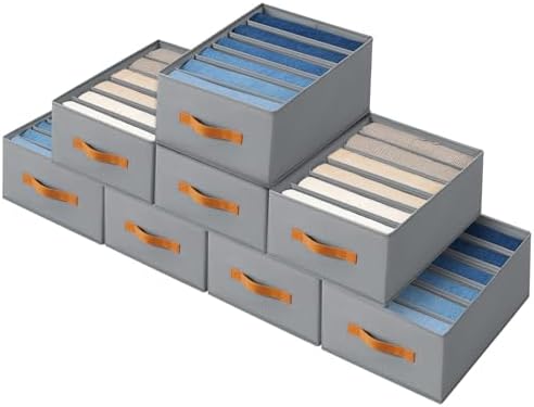 Homsorout Closet Organizers and Storage - Fabric Clothes Organizer with Handles, Foldable Jeans Organizer for Clothes, D