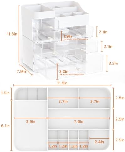SuoXing Makeup Organizer for Vanity,Large 6 Drawers Make up Organizers for Counter,Plastic Cosmetic Storage Organizer fo