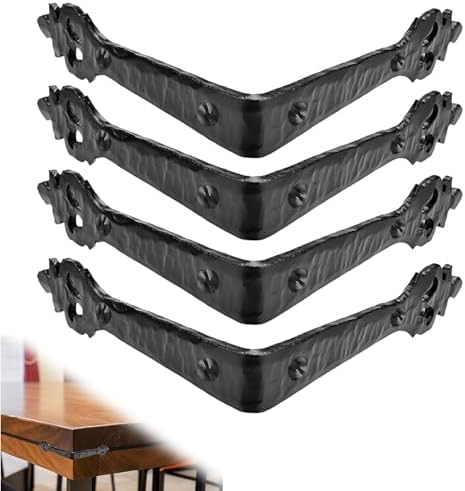 4 Pack - 3.5" Metal Corner Bracket for Furniture - Black - Handmade Decorative Corner Braces - Rustic Metal Corner Brack