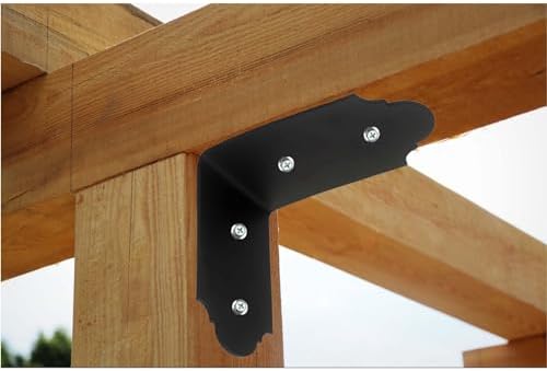 4Packs 90 Degree Angle Bracket Large L Brackets , 6" Heavy Duty Connector Brace, Building Products Decorative Knee Brace
