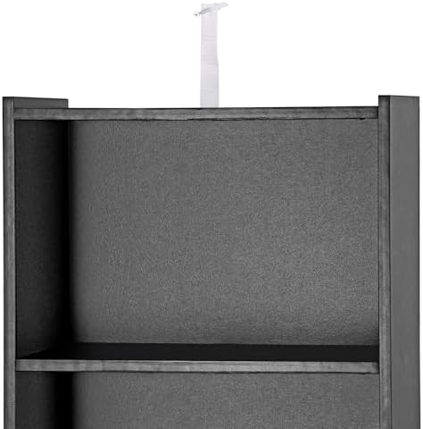 Nouva 5-Shelf Bookcase/Bookshelf - Modern Wood Book Case for Books, CDs, Movies, Bedroom & Living Room, Black