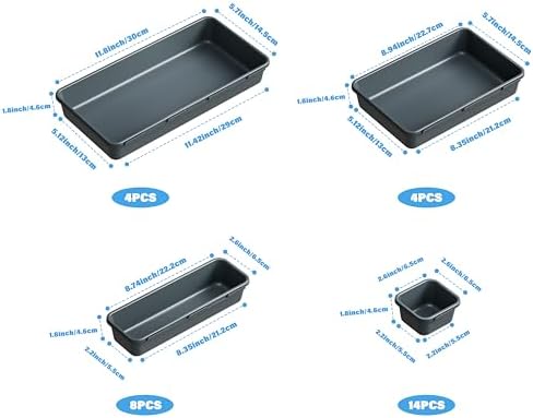 Gonice 30PCS Drawer Organizer Bins,Black Desk Drawer Organizer Tray