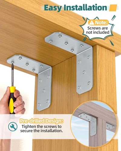 5"×5"×2.5" L Brackets, 90 Degree Corner Brace, Galvanized-16PCS