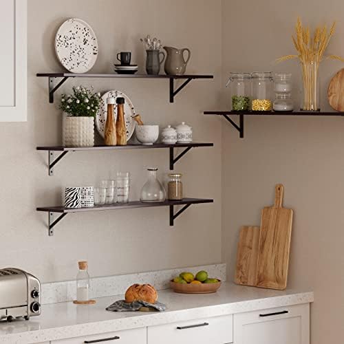 DINZI LVJ Long Wall Shelves, 39.4 Inch Wall Mounted Shelves with Brackets