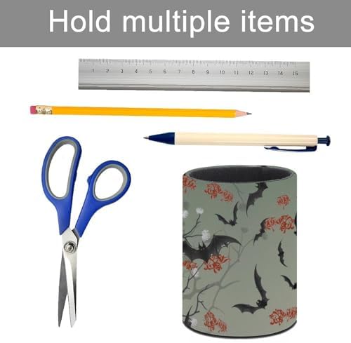 Bats Flowers Pen Holder Pencil Cup for Desk Organizer