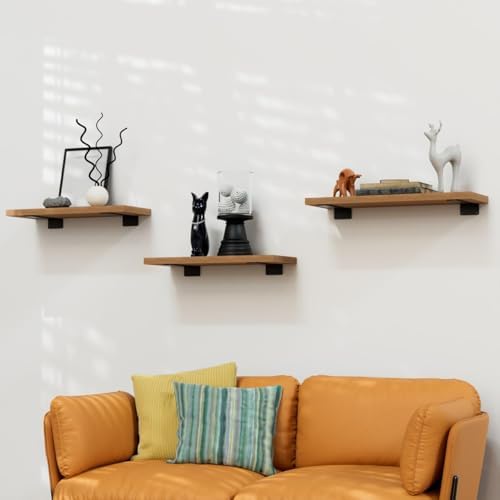 LEOPO 6 inch 8 Pack Floating Shelf Brackets, 1/5" Thick Hidden L Bracket