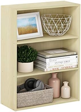 Furinno PASIR Book Shelf, 3-Tier Bookshelf, Storage Shelves Bookcase, 9.7 x 23.7 x 31.5, for Living Room, Bedroom, Home 
