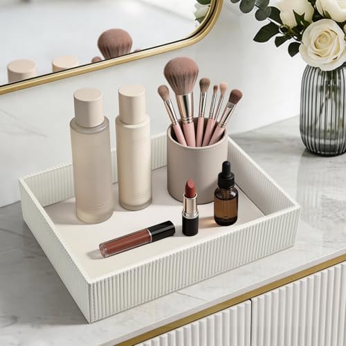 SITHON Valet Tray Desk Organizer PU Leather Catchall