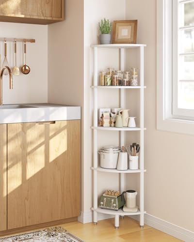 IBUYKE 5 Tier Corner Shelf Stand,Industrial Corner Display Rack WBC010W