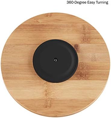 Lazy Susan - All-Natural Round Bamboo Single-Tier Turntable - 10-Inch Spinning Organizer for Kitchen, Pantry, and Vanity