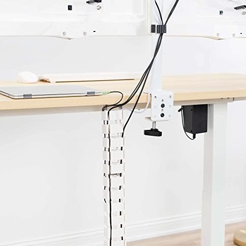 VIVO White Under Desk Vertebrae Cable Management Kit, DESK-AC01C-W