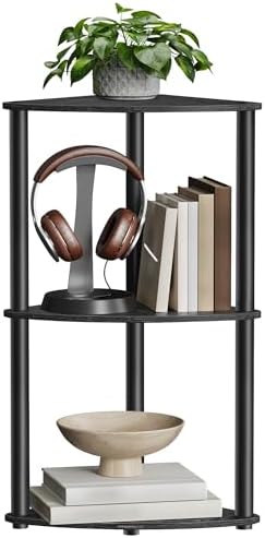 SONGMICS HOME 3-Tier Corner Shelf, Toolless Assembly