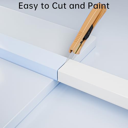 Yecaye 283in Cord Hider, PVC Wire Covers for Cord on Wall, W0.94in H0.55in