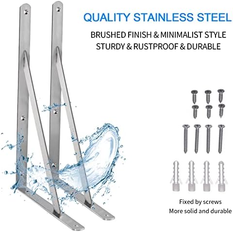 YUMORE 18 Inch Shelf Bracket, Heavy Duty L Bracket, 2 Pack