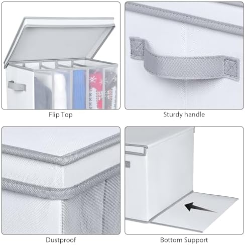 Univivi Large Size Sweater Organizer for Closet, 5 Grids, 4 Pack