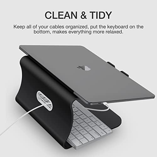 Laptop Stand, Aluminum Notebook Holder Riser Heat-Vent for MacBook Air/Pro, Dell, HP, Lenovo, Microsoft Surface, Samsung