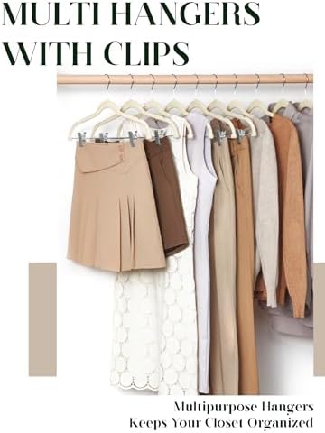 Cozymood Velvet Skirt Hangers 36 Packs Ultra Thin Hangers with Clips