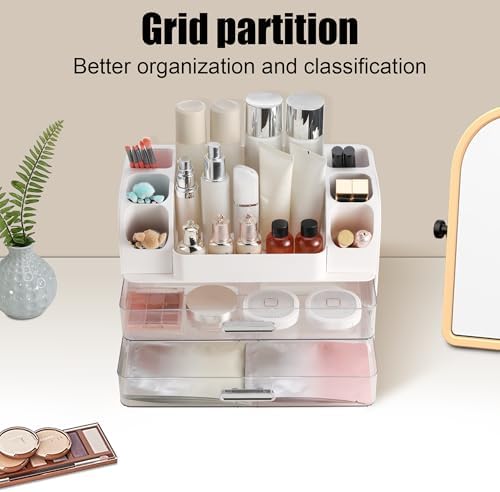 Large Makeup Organizer Countertop with Drawers, Make Up Organizer for Vanity, Makeup Storage Organizer Countertop Makeup