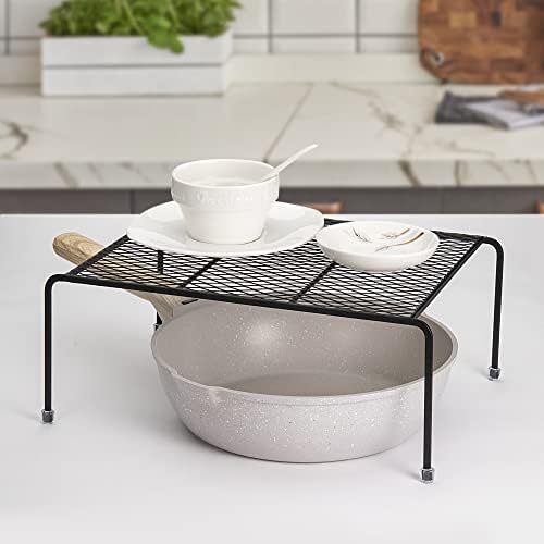 Lonian Kitchen Cupboard Organiser [ 2 Pack ], Home and Kitchen Storage Shelf Wire Rack for Kitchen Cabinets, Counter-Top