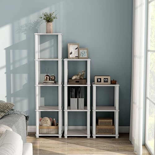 Homes: Inside + Out Apexa Modern 4-Tier Narrow Shelving Units, Collectibles Display Shelves, Easy Assembly Standing Shel