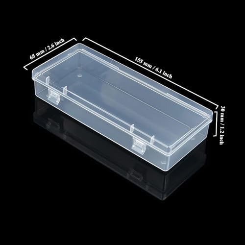 LJY 10 Clear Rectangular Plastic Boxes, 6.1 x 2.6 x 1.2 in for Beads