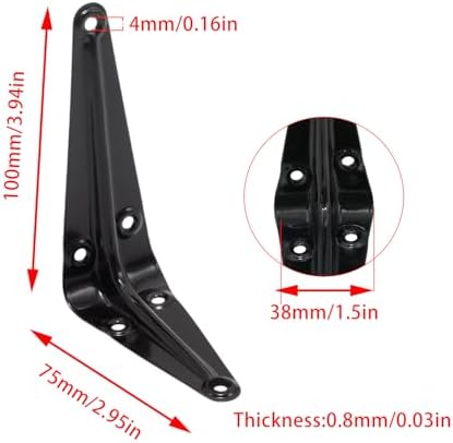 24Pcs 4 x 3 Inch Black Shelf Brackets, L Brackets