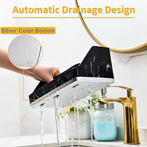 Bathroom Sink Organizer, Toothbrush Holder for Bathroom Counter, Black