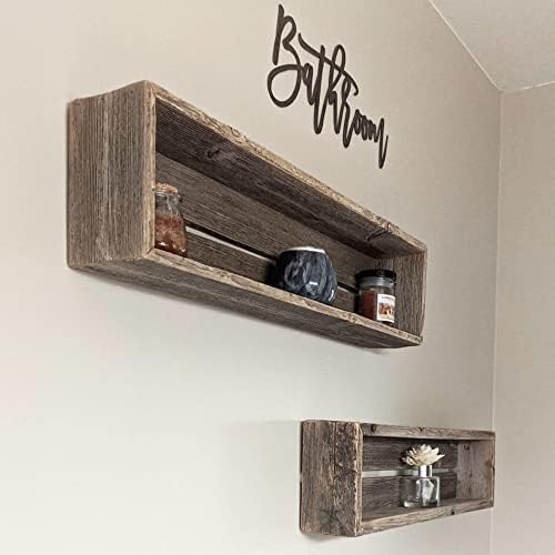 Rockin' Wood Reclaimed Wood Shadow Box Decorative Floating Shelf with Wood Backing for Home, Office, Bedroom, and More, 