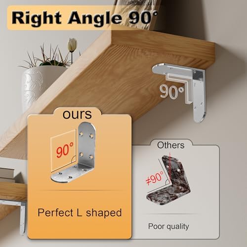 Alise 4 Pcs L Brackets 3.35X3.35 in, Corner Brackets for Wood Furniture