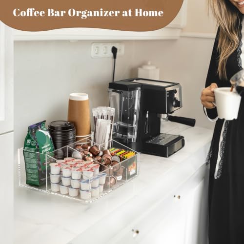 BEYGORM Acrylic Coffee Bar Station Organizer for Countertop