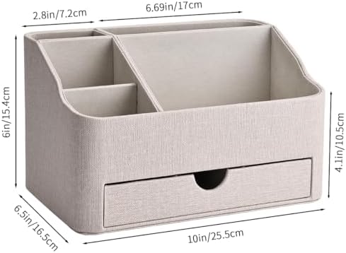 KINGFOM Leather Makeup Organizer with Drawer, Cosmetic Storage for Dresser Countertop and Bathroom Vanity, Beauty Holder