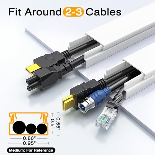 Delamu Cord Hider, 157in Wire Covers for Cords on Wall, Premium Cable Hider Cord Covers for Wires, Cable Management Wire