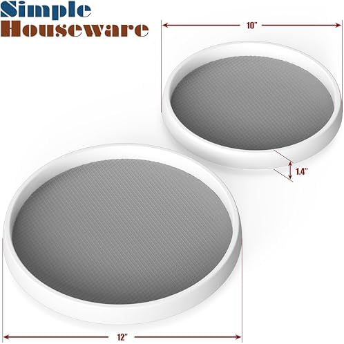 Simple Houseware Lazy Susan Spice Organizer Rotating Tray, 4-Pack