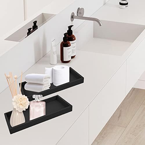 2Pcs Silicone Trays Bathroom Vanity Trays, Rectangle Tray for Bathroom Counter, 7.87 * 3.93inch Jewelry Perfume Vanity T