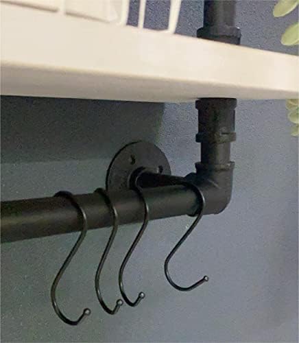 ROGMARS Industrial Pipe Shelving Bathroom Wall Shelves with Towel Bar
