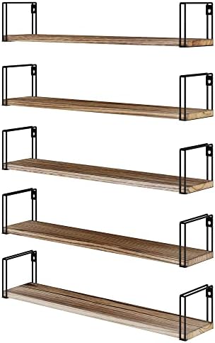 Wallniture Avila 24" Floating Shelves for Wall, Kitchen Organization & Office Shelves, Bookshelf for Living Room Decor, 