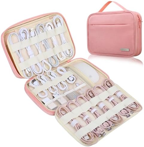 Lacdo Cord Organizer Travel, Cable Organizer Bag Case, Portable Electronics Organizer Travel Case, 6 Layer Large Capacit